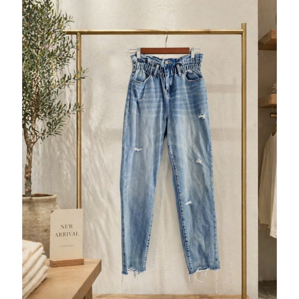 BlankNYC Paperbag Distressed Denim Jeans Size 28